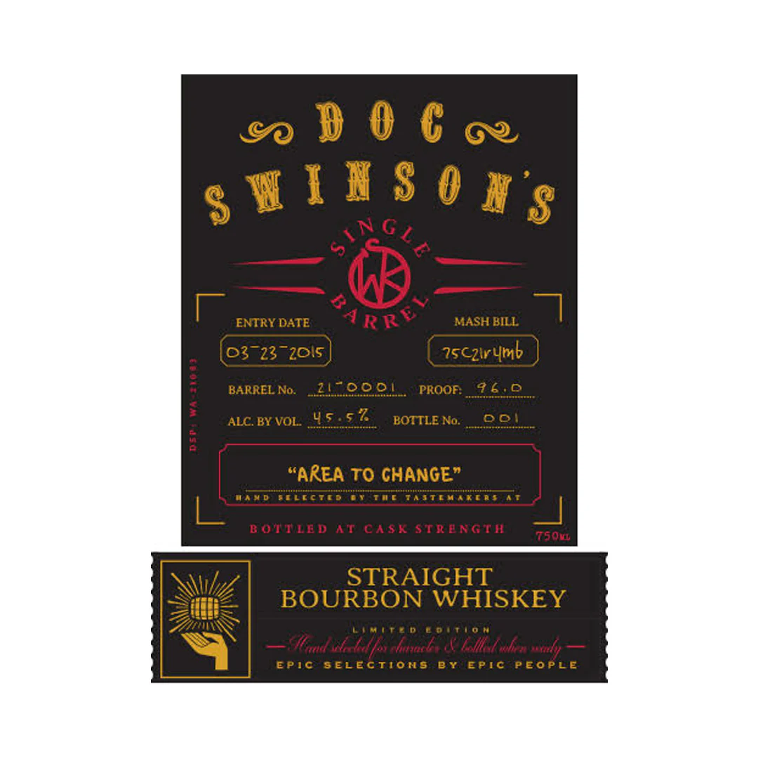 Doc Swinson’s Single Barrel Straight Bourbon 750ml